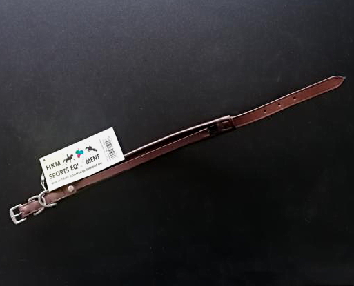 Lederhalsband m. Schnalle, 35-50cm, braun/schwarz