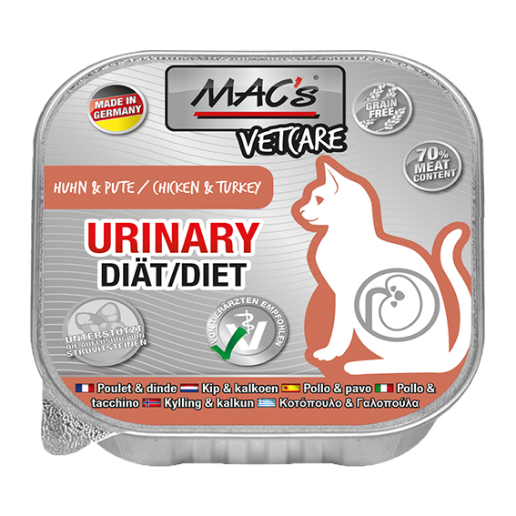 MAC`s Cat Vetcare "Urinary Huhn&Pute", 100g Schale